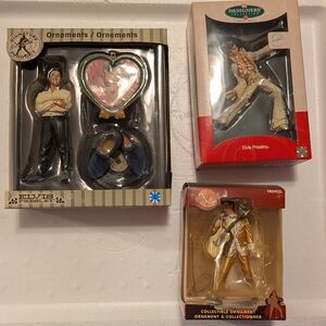 Elvis Presley Collectible Ornament Set X3 New In Box